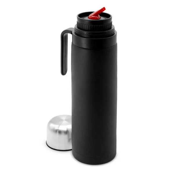 Termo Acero Inoxidable 1 Litro Media Manija Color Negro