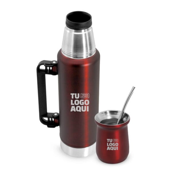 Set Termo Acero Inoxidable 1,3 Litros - Mate Térmico Personalizado
