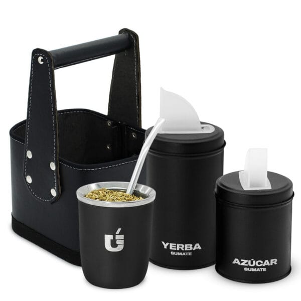 Mate Viajero Canasta y Set Latas