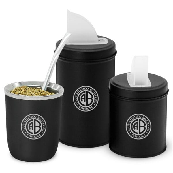 Mate Viajero y Set Latas Clubes Fútbol BELGRANO CORDOBA