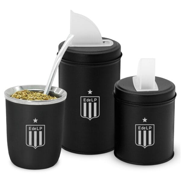 Mate Viajero y Set Latas Clubes Fútbol ESTUDIANTES