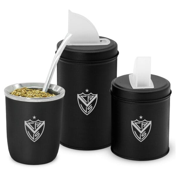 Mate Viajero y Set Latas Clubes Fútbol VELEZ