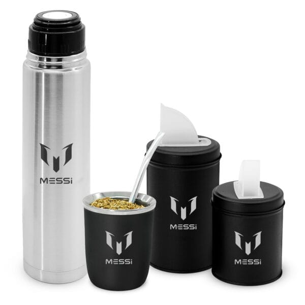 Termo, Mate Viajero y Set Latas Clubes Fútbol MESSI LOGO