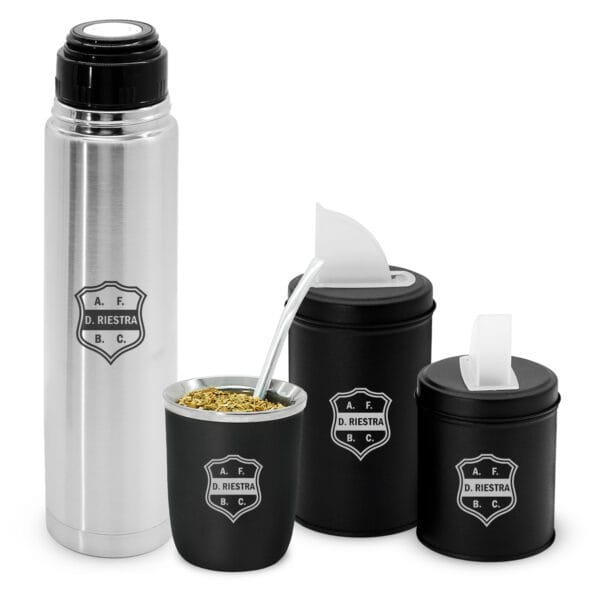 Termo, Mate Viajero y Set Latas Clubes Fútbol RIESTRA