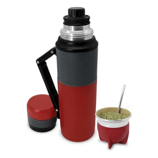 Termo Acero Manija Tapon Matero Mate Termico Y Bombilla