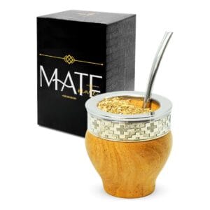 MATE IMPERIAL ALGARROBO VIROLA ACERO Y ALPACA