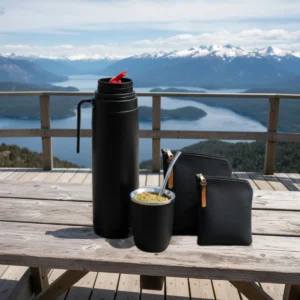 Termo media manija, mate viajero y estuches