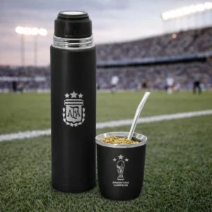 Consultar por stock – Termo negro y mate viajero clubes fútbol