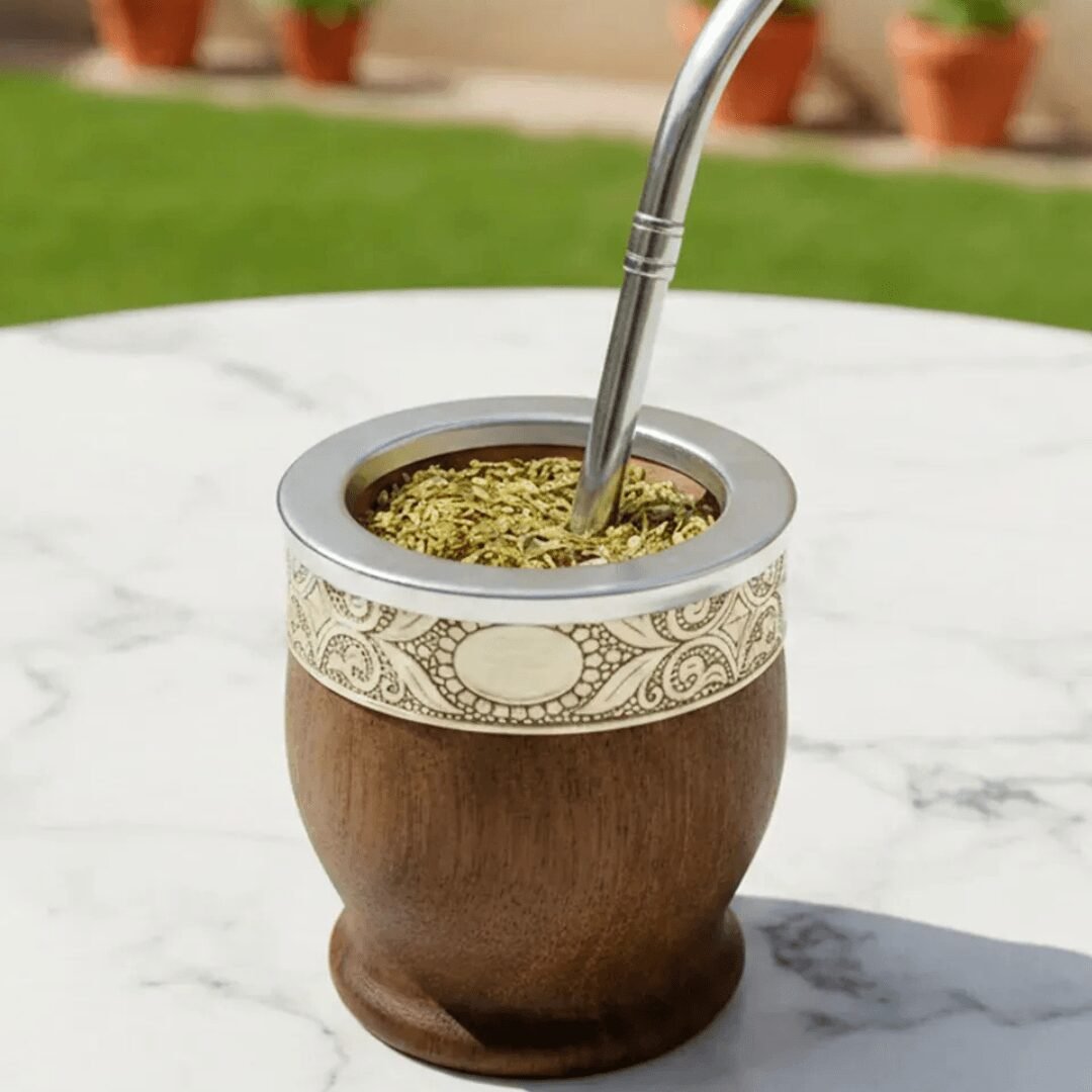 Mate imperial algarrobo fleje alpaca negro