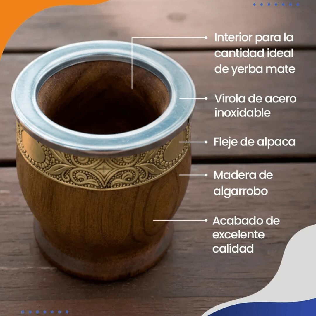 Mate imperial algarrobo fleje alpaca negro